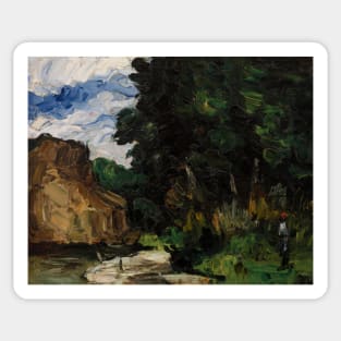 River Bend by Paul Cezanne Sticker